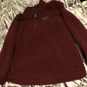Victoria Secret PINK fuzzy sherpa zip up top.